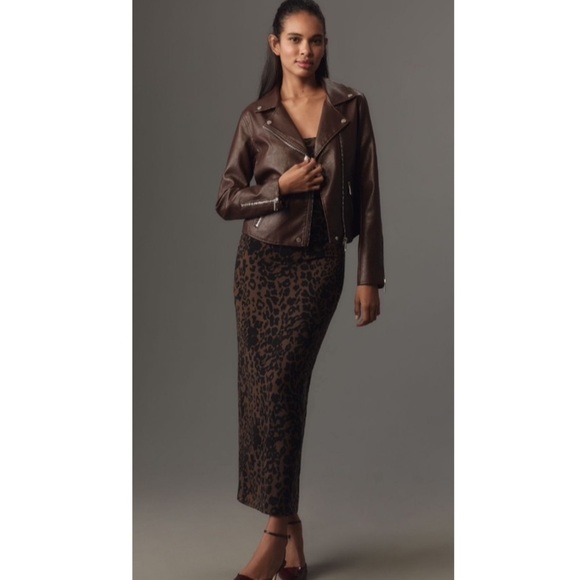 7 For All Mankind Faux Leather Motorcycle Jacket- S,M - Picture 7 of 9